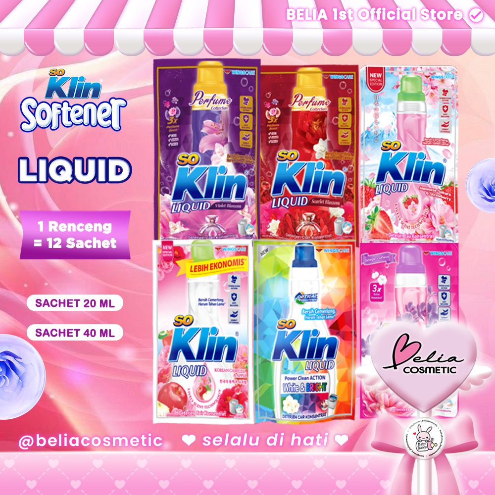 ❤ BELIA ❤ SO KLIN Liquid 1 RENCENG Detergent Cair Konsentrat | Kemasan Sachet | Bersih Cemerlang Har