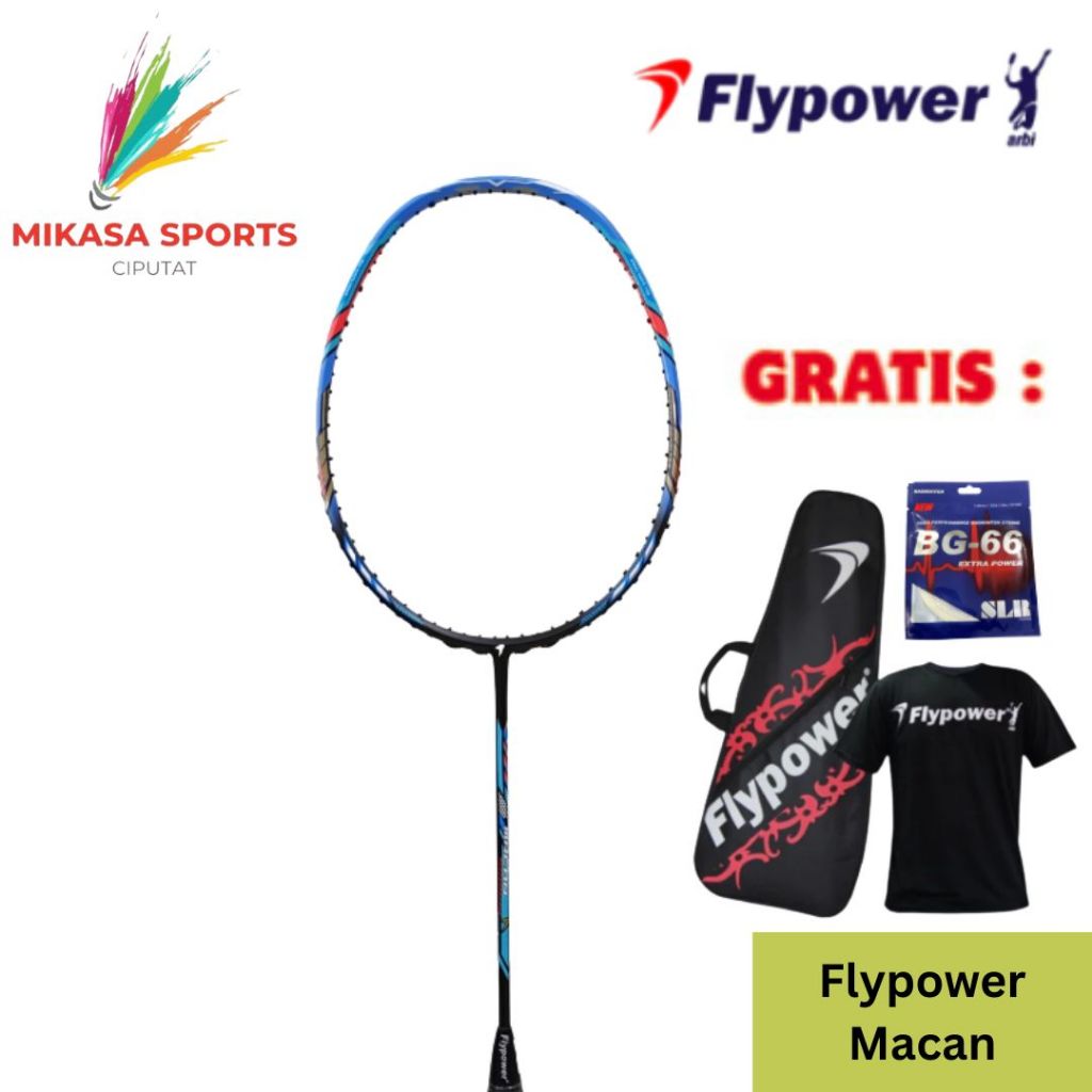 Raket Badminton Flypower Macan Black Blue