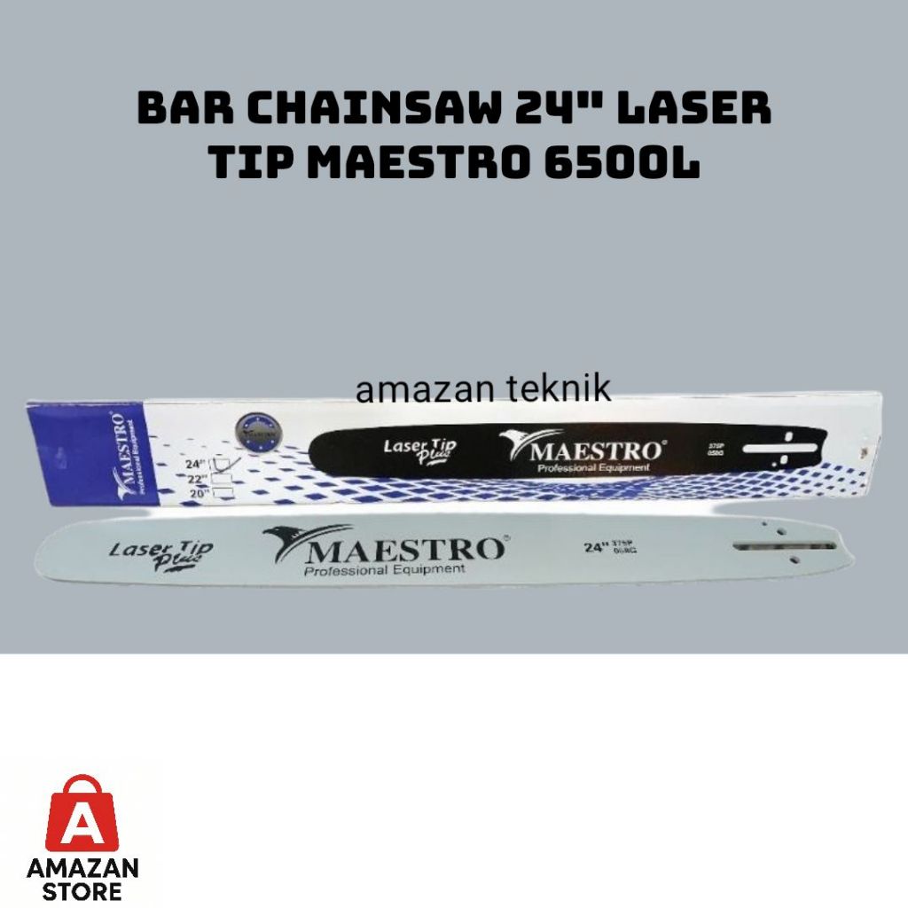 Bar Chainsaw 24 Inch Laser Tip Maestro 6500L / Bar Mesin Gergaji Kayu Chainsaw 24 Inch Maestro