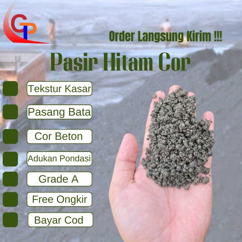 Pasir Hitem Cor/Pasir  Beton Free Ongkir