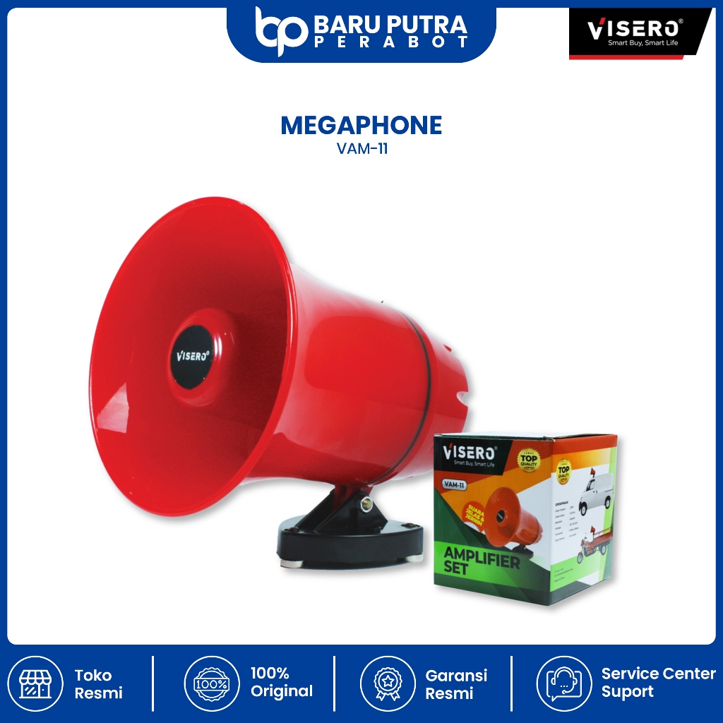 Amplifier Set Visero VAM-11 Megaphone Usb Mic Rec Rekam Suara Speaker Horn Toa