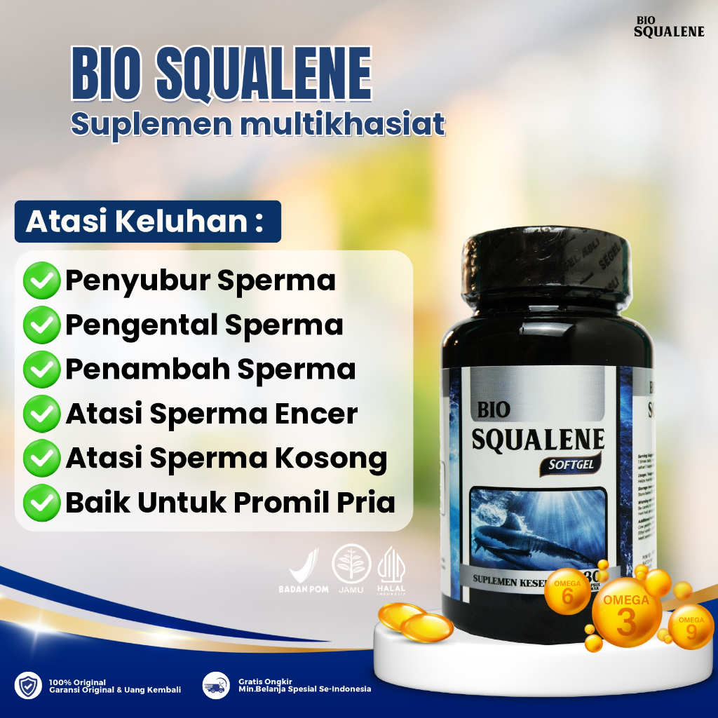 Bio Squalene Suplemen Multikhasiat Atasi Penyubur Sperma Pengental Sperma Sperma Kosong Promil Pria