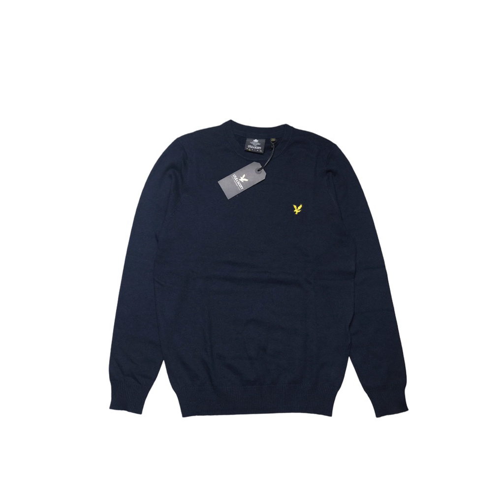 Lyle and Scott Merino Knit Crewneck dark navy