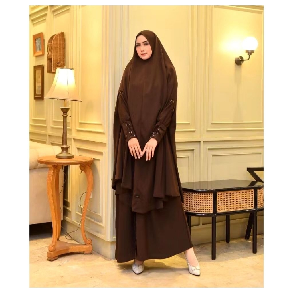 Gamis Set Fatimah bahan Fortaleza Free Cadar Bandana