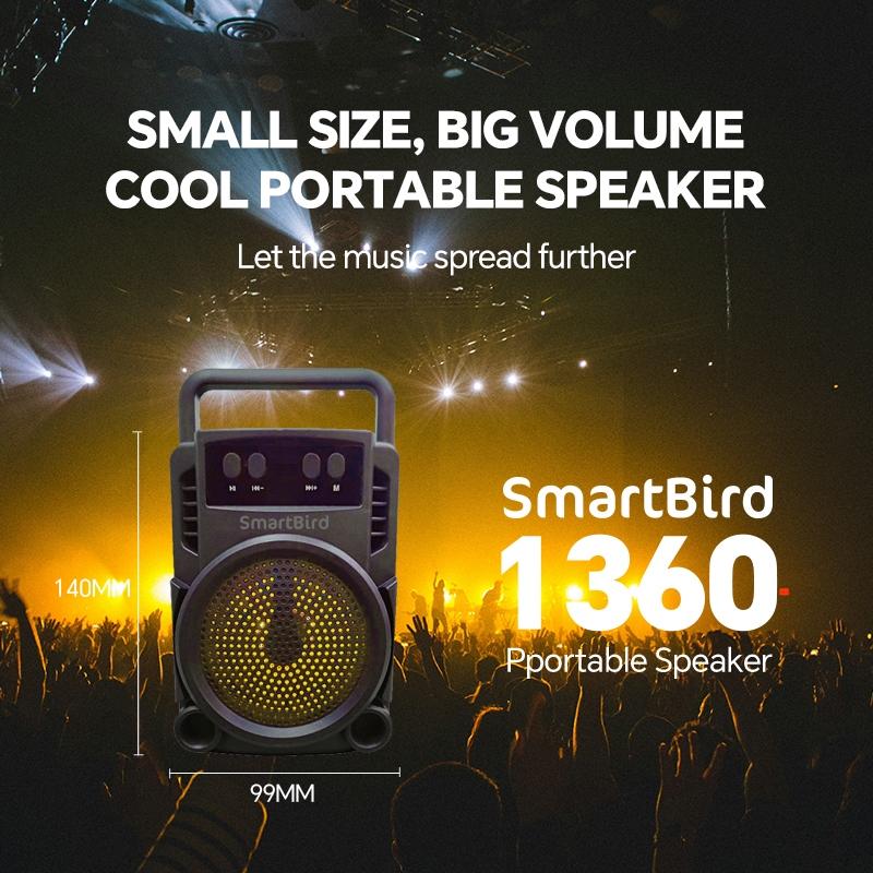 BestPromo Smartbird Speaker 1360 Portable Wireless Bluetooth Big Volume Small Rgb Lighting Speaker