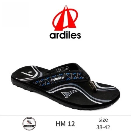 Ardiles Sandal Jepit HM 12 Kekinian Pria Dewasa Hitam-Abu & Hitam-Biru Tua