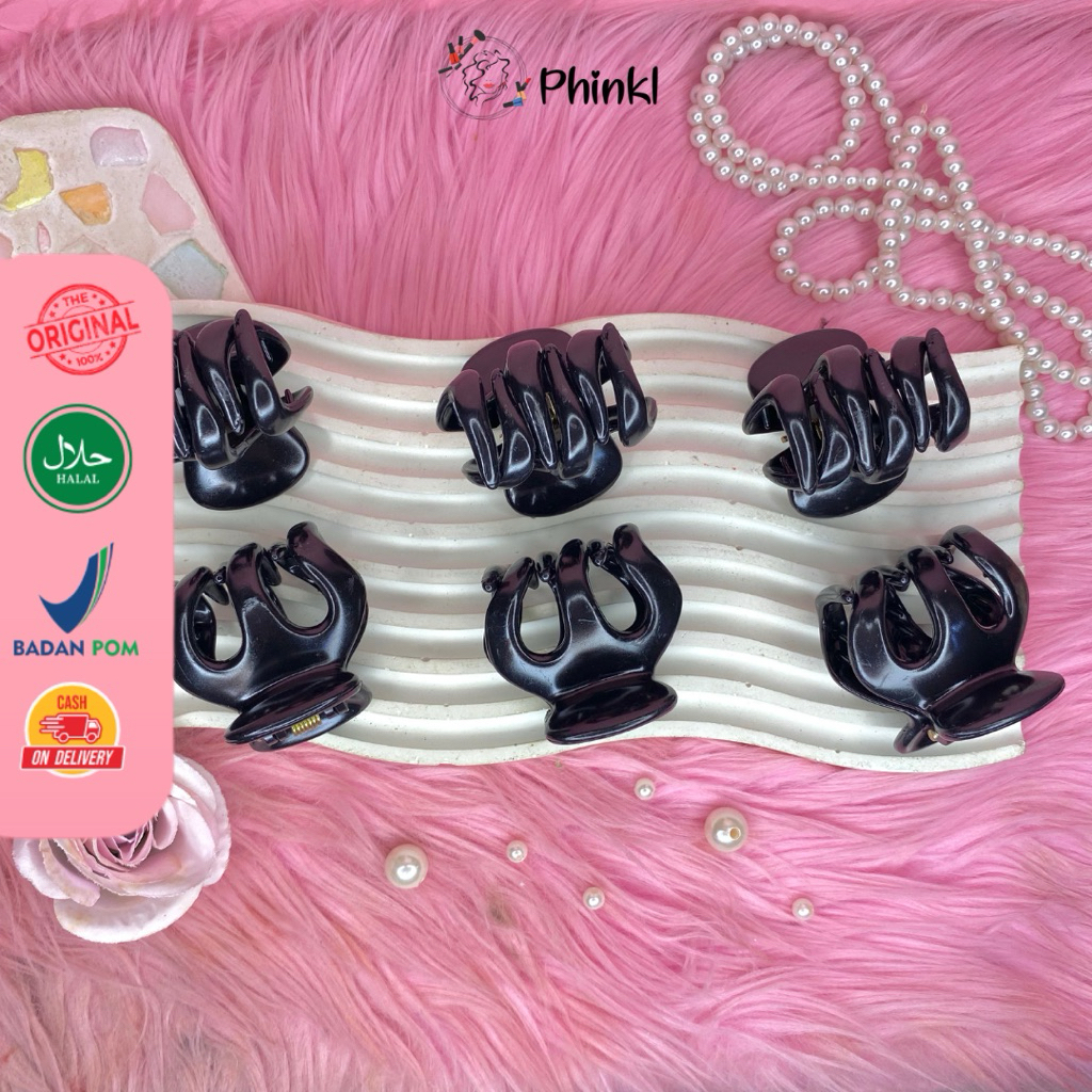 [PHINKL] Jedai jepit Besar biasa hitam polos {Grosir} bikin rambut bisa curly
