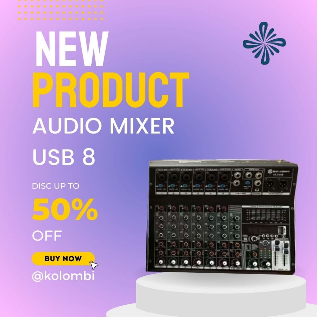 Mixer Audio Profesional USB 8 / USB 6 Channel USB Bluetooth Mixer Audio