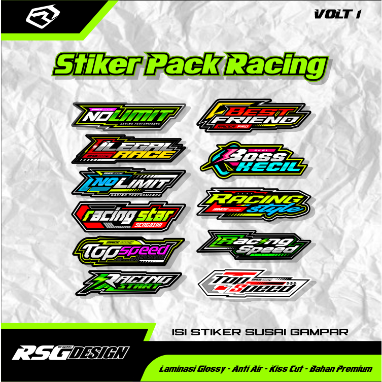 STIKER PACK RACING . STIKER RACING MURAH . STIKER MOTOR, HELM, LAPTOP, DLL