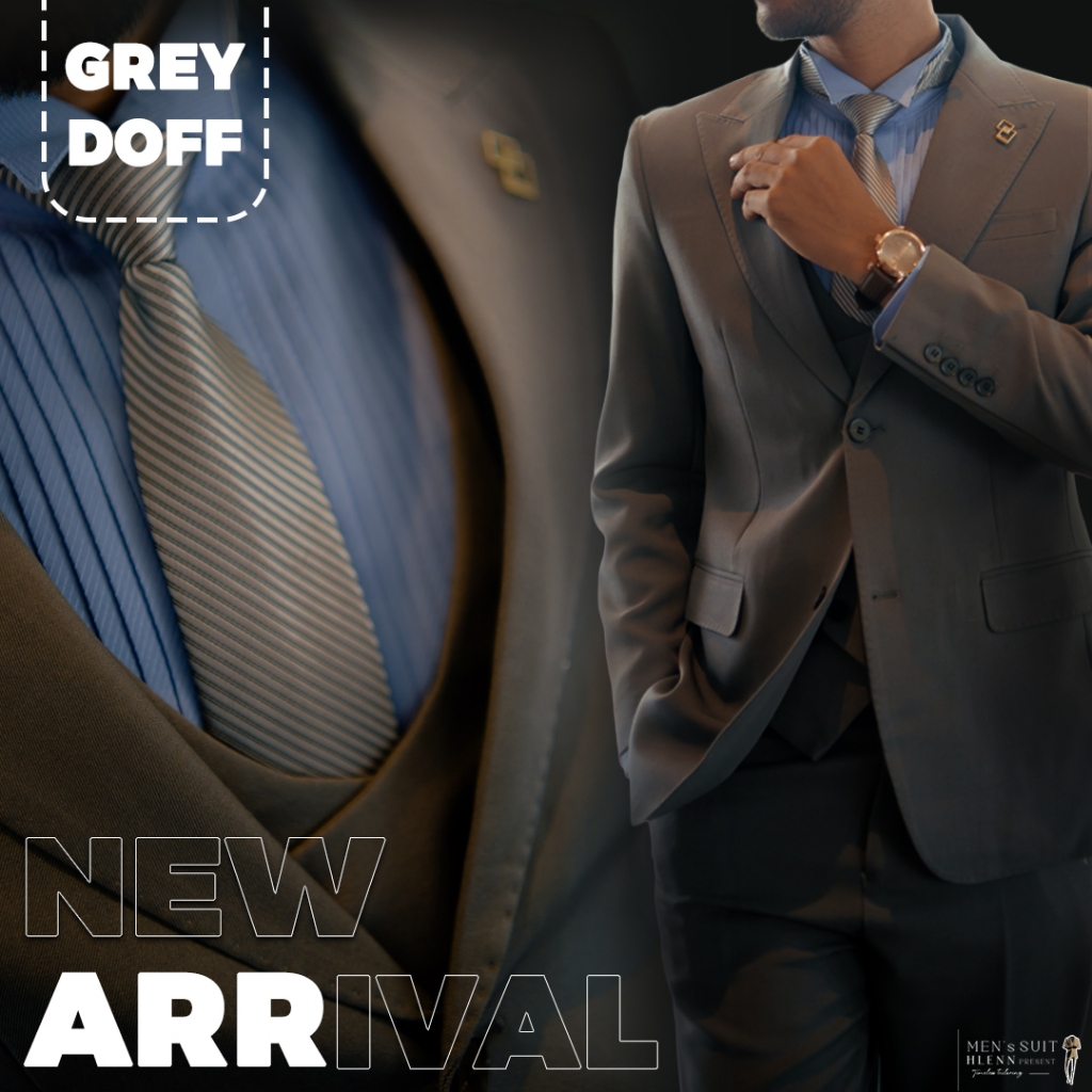 [SEWA] DOFF GREY Jas Formal Pria - Setelan Jas Formal Pria / Resmi - 4 in 1 - Jas Abu-abu