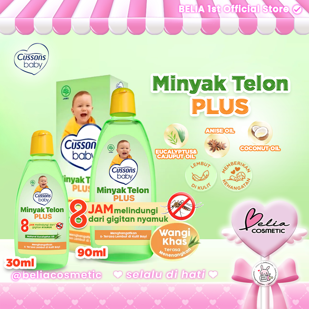 ❤ BELIA ❤ CUSSONS BABY Minyak Telon Plus 90ml 30ml | 8 Jam melindungi dari gigitan nyamuk