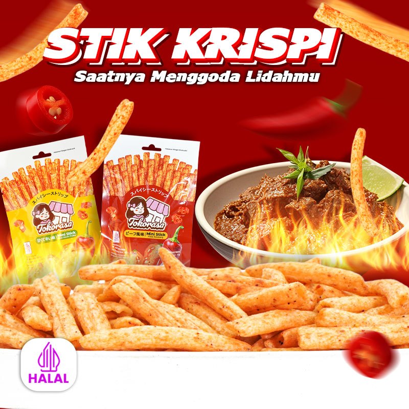 Combo 10 dan 20 Latiao Stik Kripsi – Cemilan Renyah Tersedia Varian Pedas Manis dan varian Rendang N