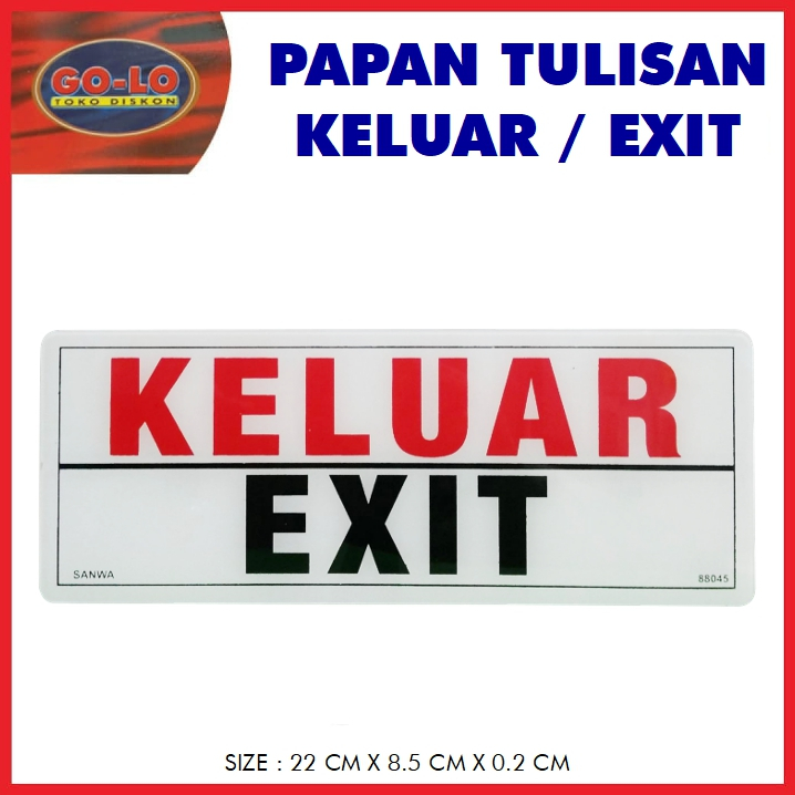 

sign board Keluar/Exit akrilik/papan tulisan sansan wawa