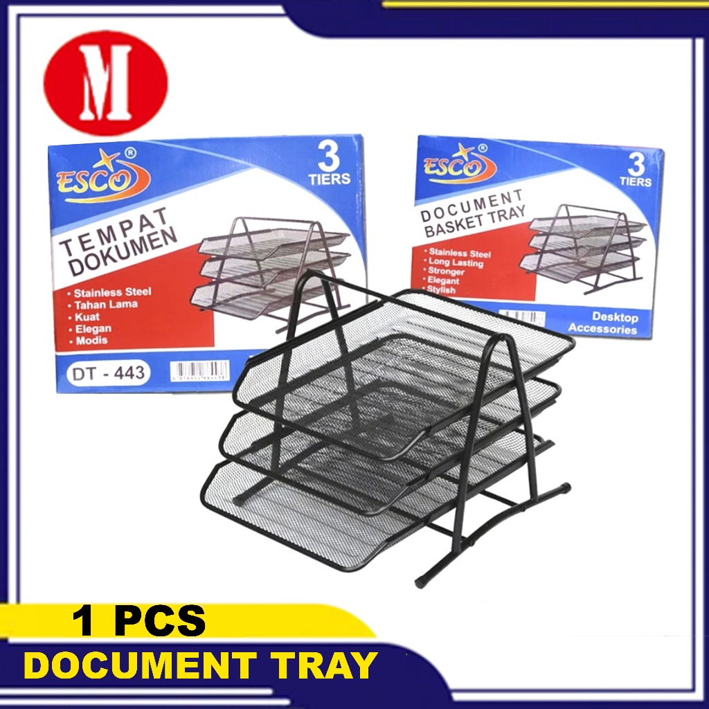 

Document Tray Besi 3 Susun esco / Tempat dokumen 3 tingkat