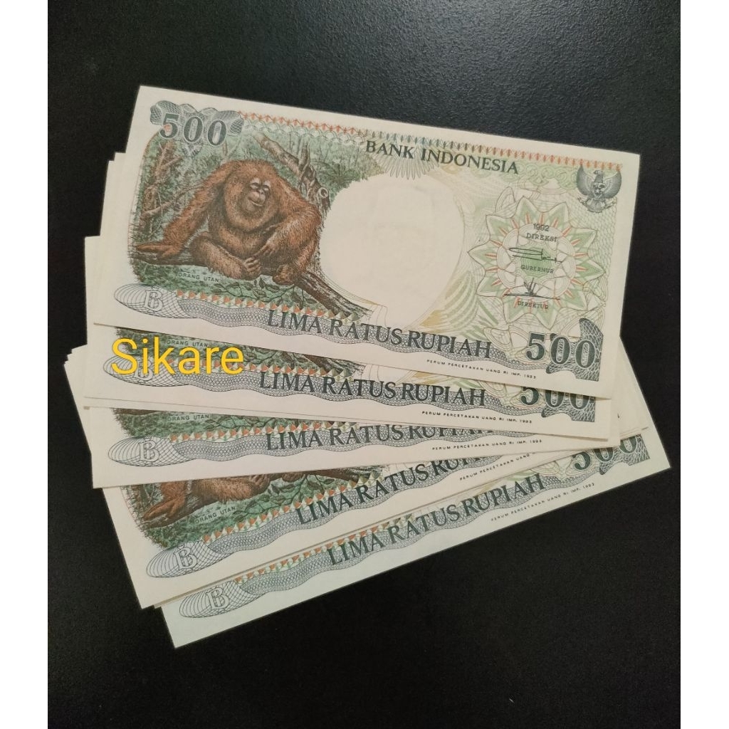 500 Rupiah kertas Monyet 1992 UNC Baru mulus koleksi