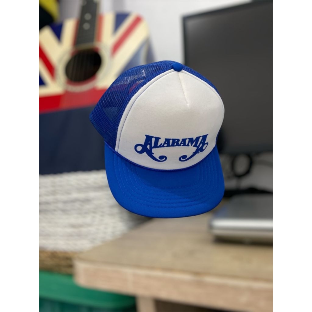 Topi Trucker snapback Alabama KC – rope hat tali fitting A frame dua warna Biru Putih bekas preloved