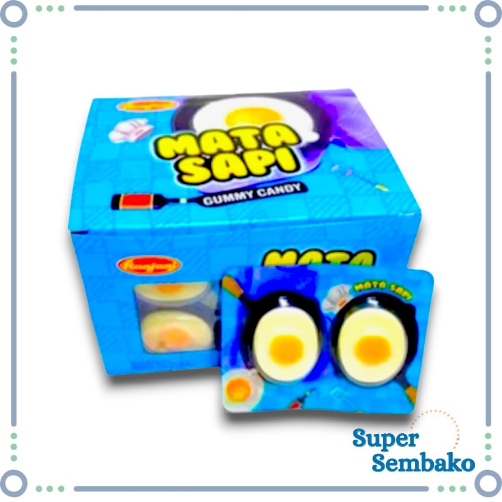 

SNACK PERMEN CEMILAN MANISAN MATA SAPI GUMMY CANDY YUPI RANJANI 8g PER BOX ISI 24 BUNGKUS