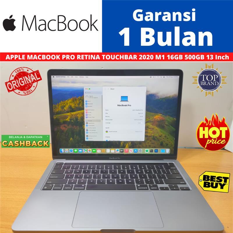 Laptop Second Laptop Bekas Macbook Bekas Macbook Pro Retina Touchbar 2020 13 Inch M1 16GB 500GB SSD