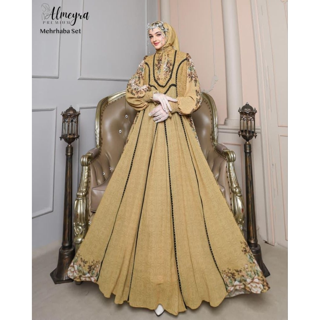 MEHRHABA SETT SCRAFT BY ALMEYRA PREMIUM Mehrhaba Set  GAMIS BRANDED TERBARU GAMIS SYARI GAMIS SYARI 