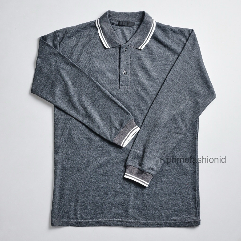 S-XXXL KAOS POLO PANJANG 190-200gsm, Kaos Kerah Lengan Panjang, Kemeja Olahraga Lengan Panjang, Polo
