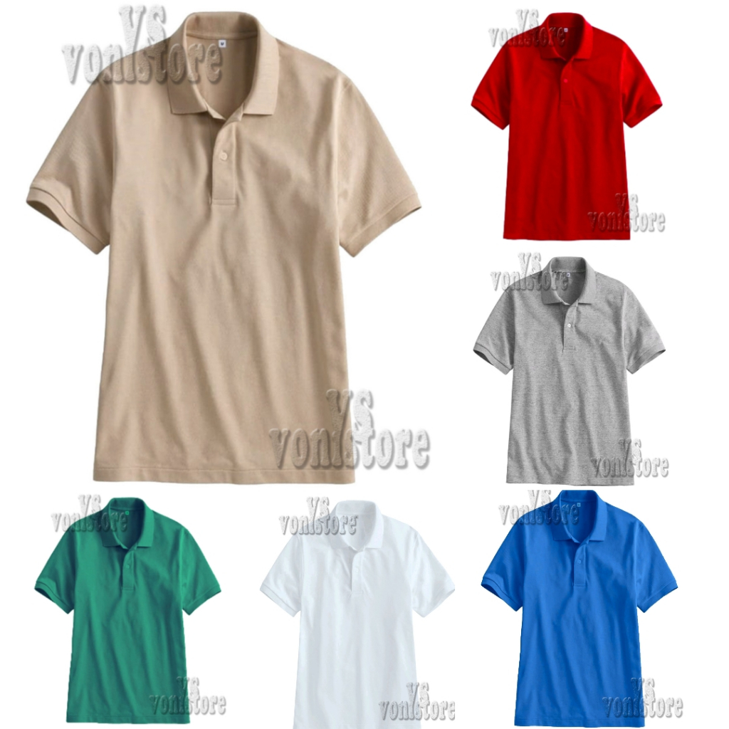 VS_Baju Kerah Wanita Polos Lengan Pendek/Kaos Wanita Kerah Polos Seragam/Kaos Seragam wanita