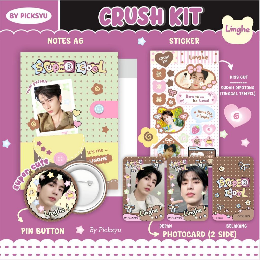 

CRUSH KIT LINGHE LINYI YIRAN YUAN WEILONG YIBO II BUKU CATATAN - PIN - STICKER - PHOTOCARD UNOFF CHINA ACTOR