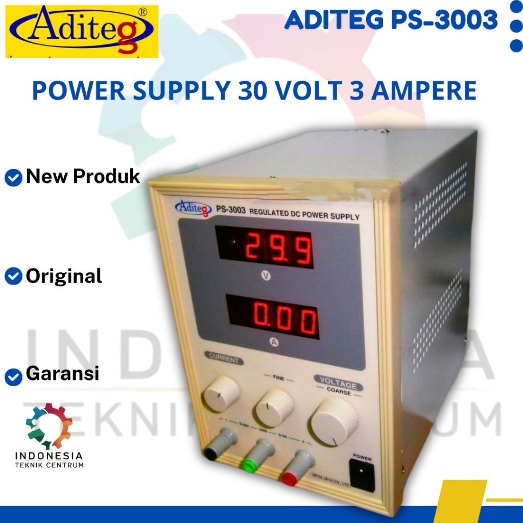Power Supply 30 Volt 3 Ampere Aditeg PS3003