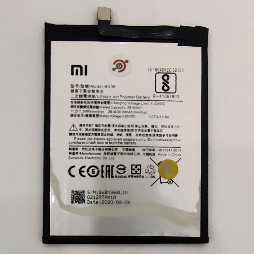 BATERAI REDMI XIAOMI MI 6X / BATRE BN-36 / BN36 / BN 36 ORIGINAL BATTERY