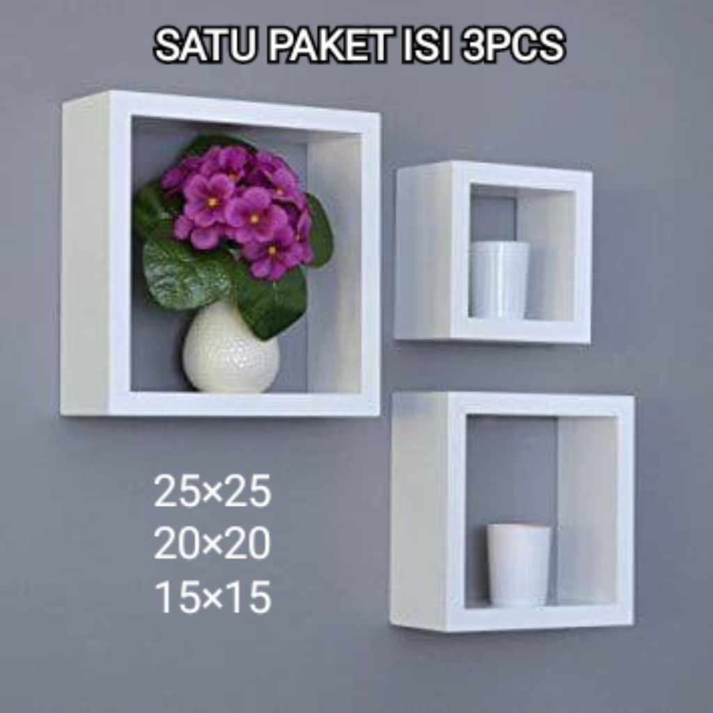 rak hiasan boneka dinding persegi
