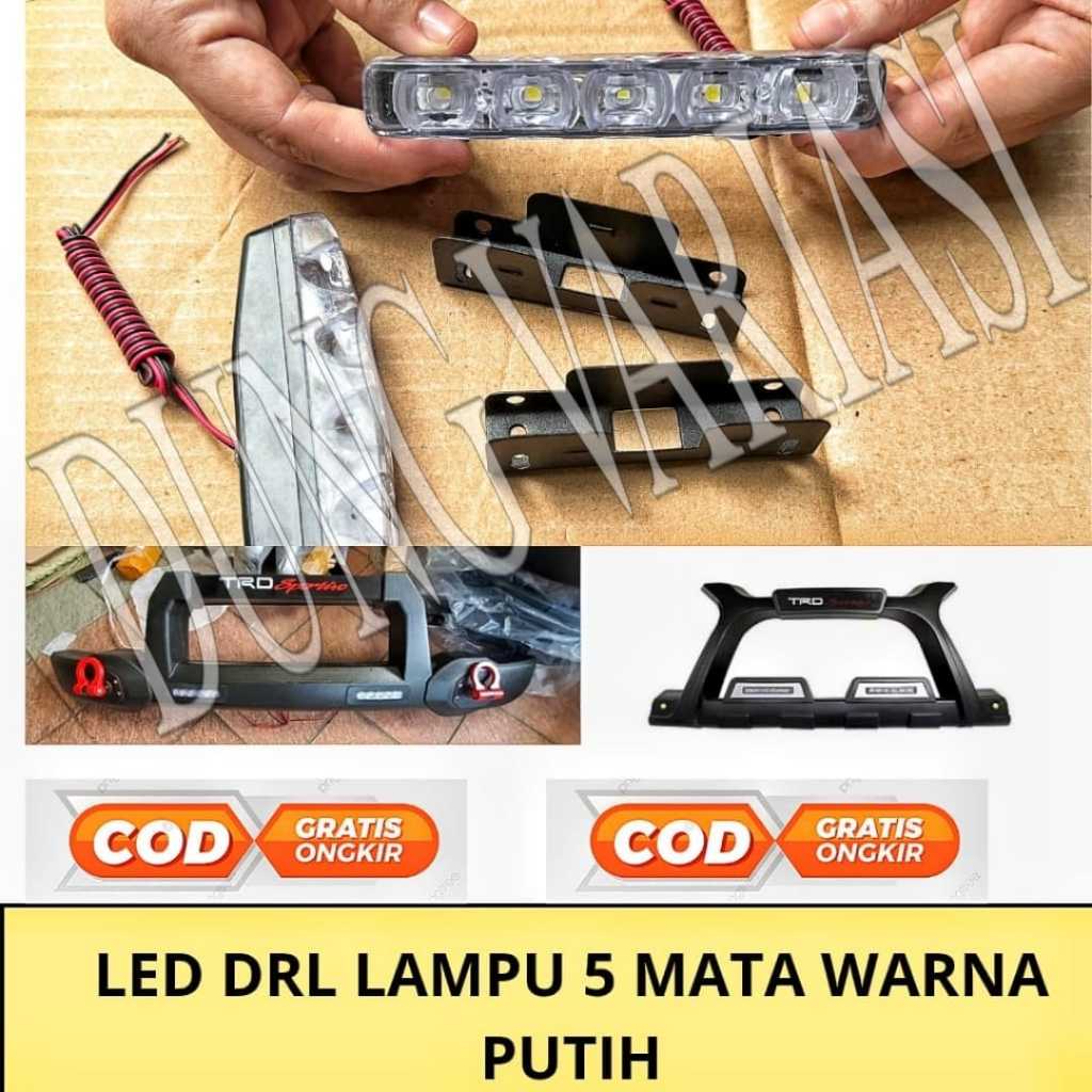 Lampu LED DRL 5 Mata Putih For Tanduk TRD Luxury Giga A Anti Air 12 Volt