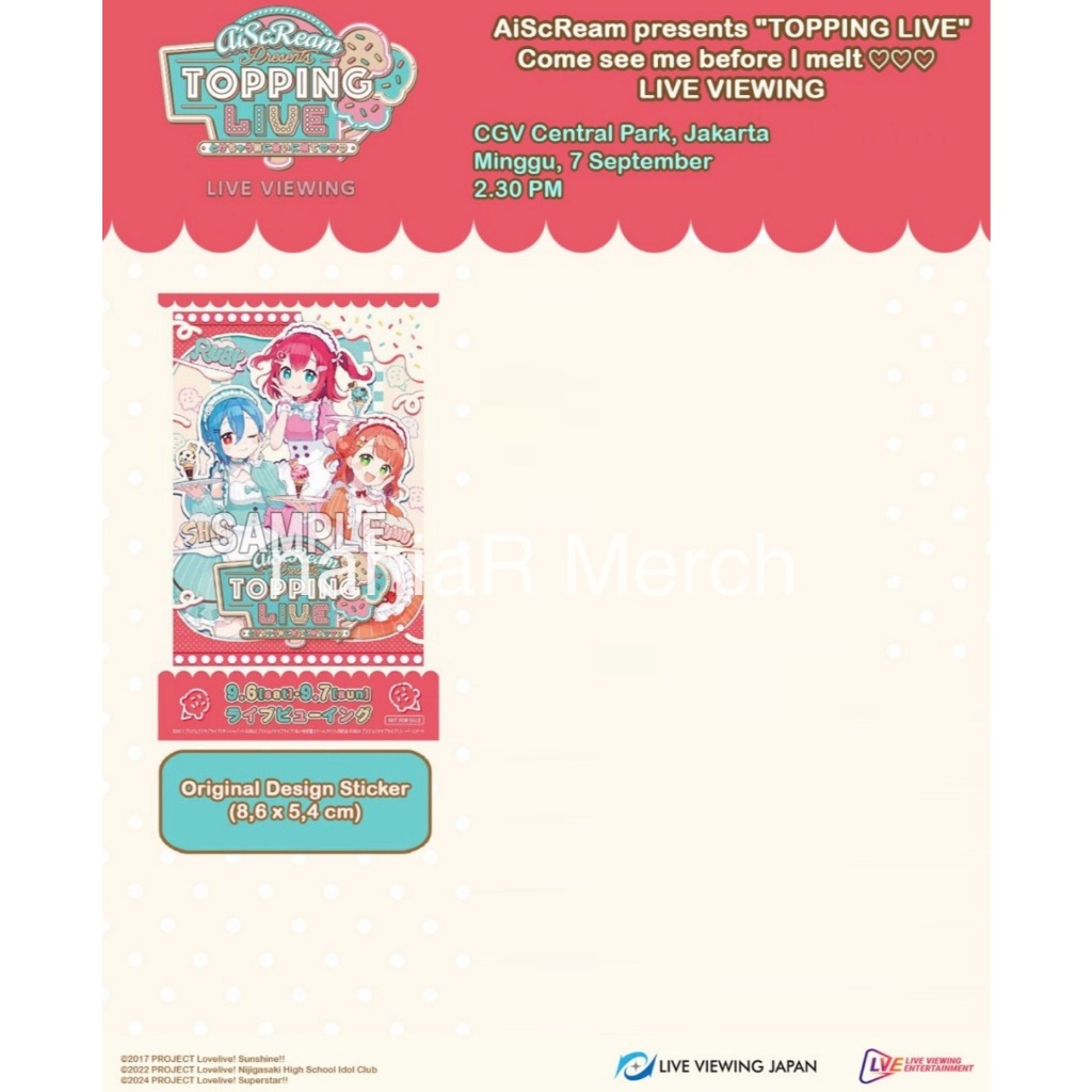

AiScReam presents TOPPING LIVE -LIVE VIEWING- x CGV Official Original Design Sticker