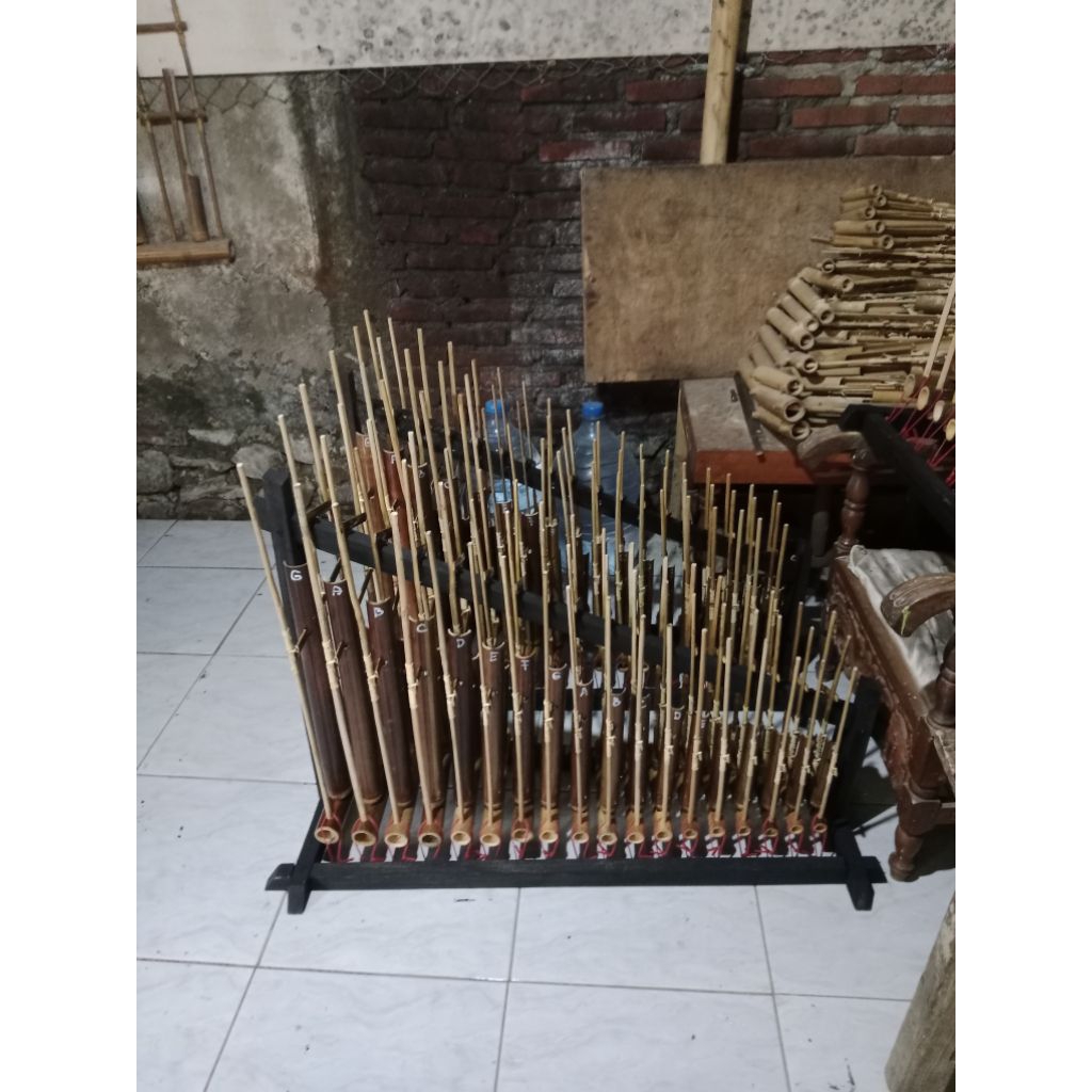 Angklung toel 18 nada 2 tabung model tusuk sate awalan nada ( G- C )