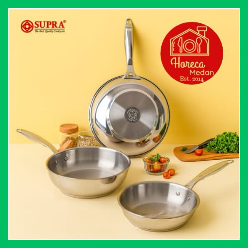 PAN TELUR FRY PAN SUPRA / PANCI PENGGORENGAN STAINLESS STEEL SUS 304 FRYPAN SAUTE