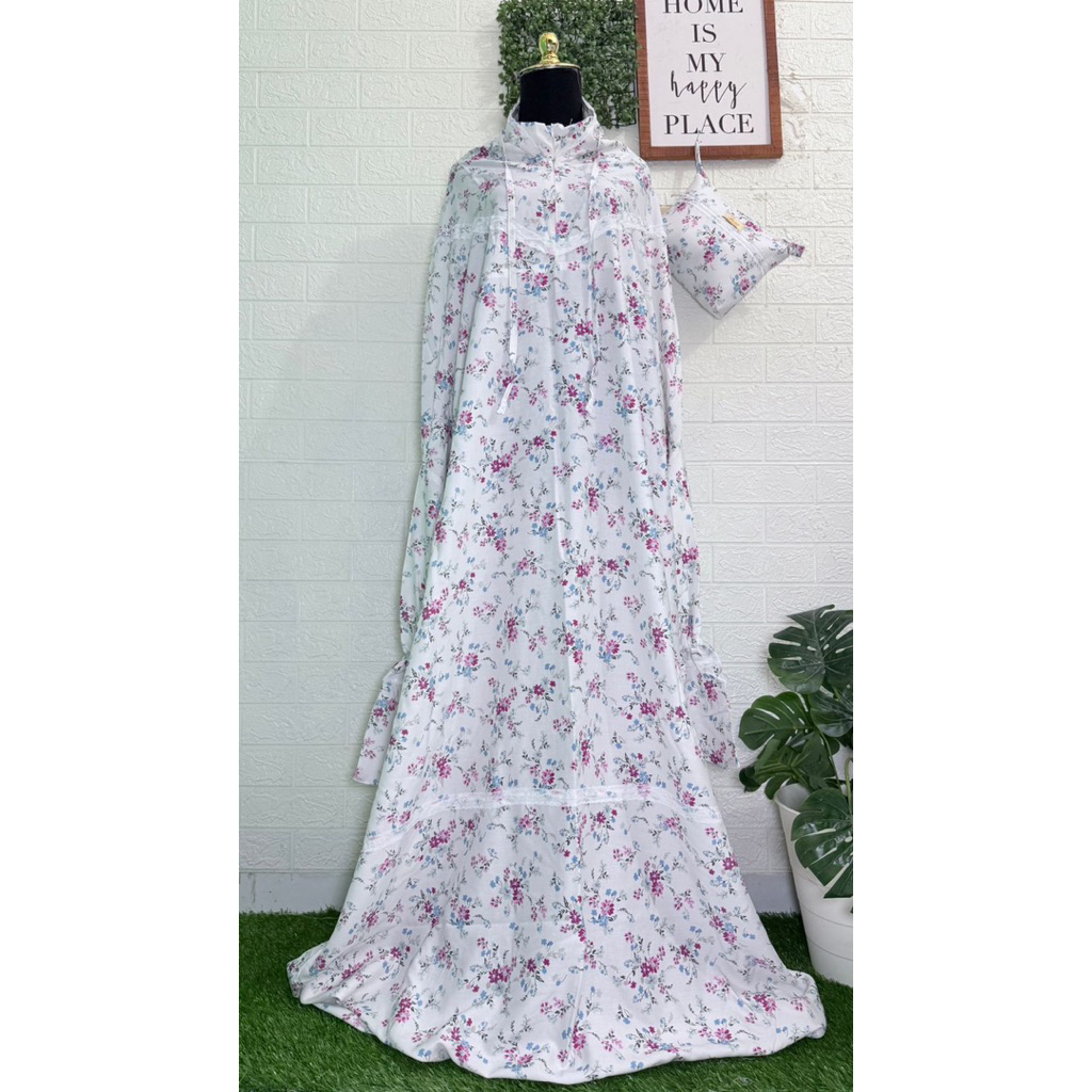 Mukena Fatimah NEW (mukena terusan/jubah) by Alena Mukena