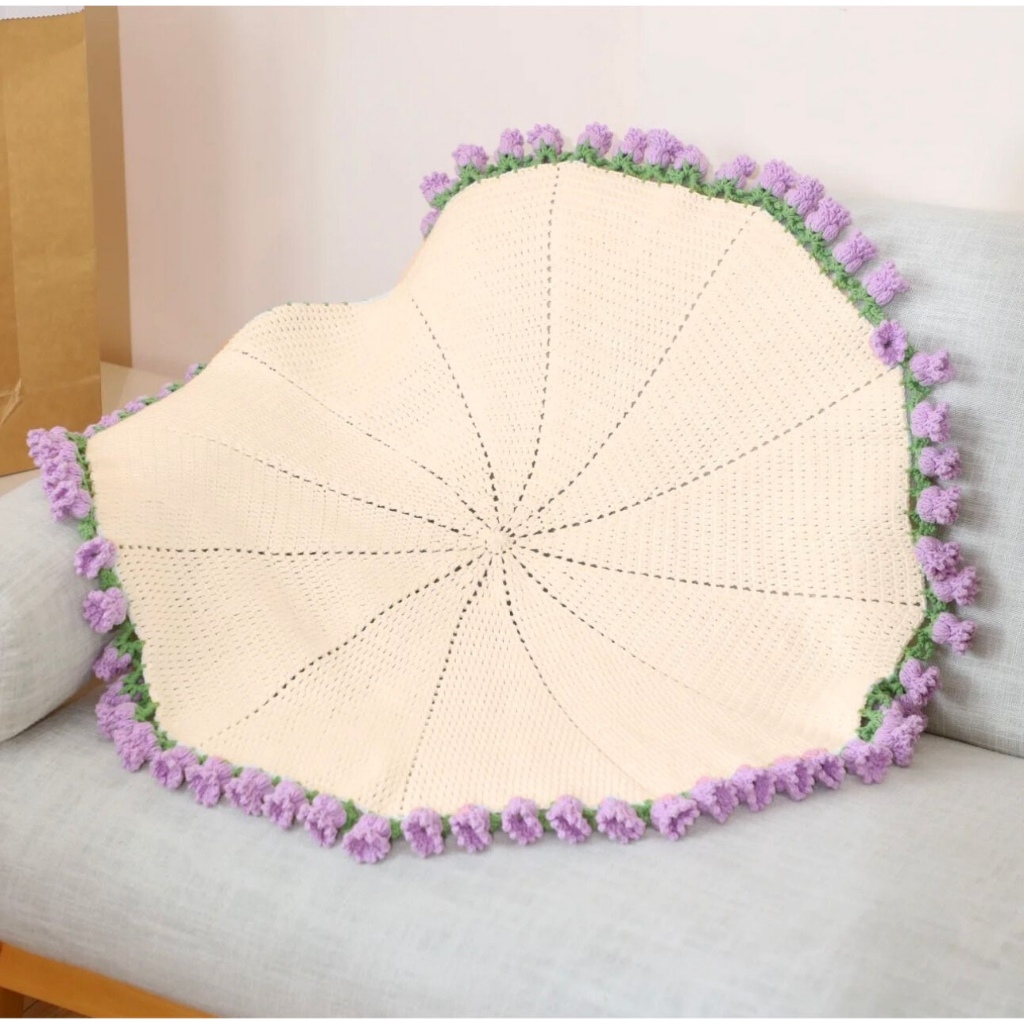 DIY rajut crochet selimut flower blanket lily of the valley