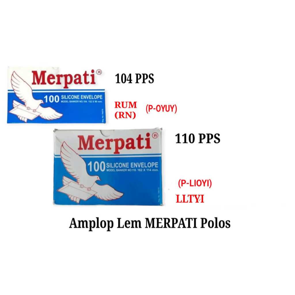 

Amplop Putih Lem merk Merpati isi 100 lembar [ kecil=104 / sedang = 110 ]