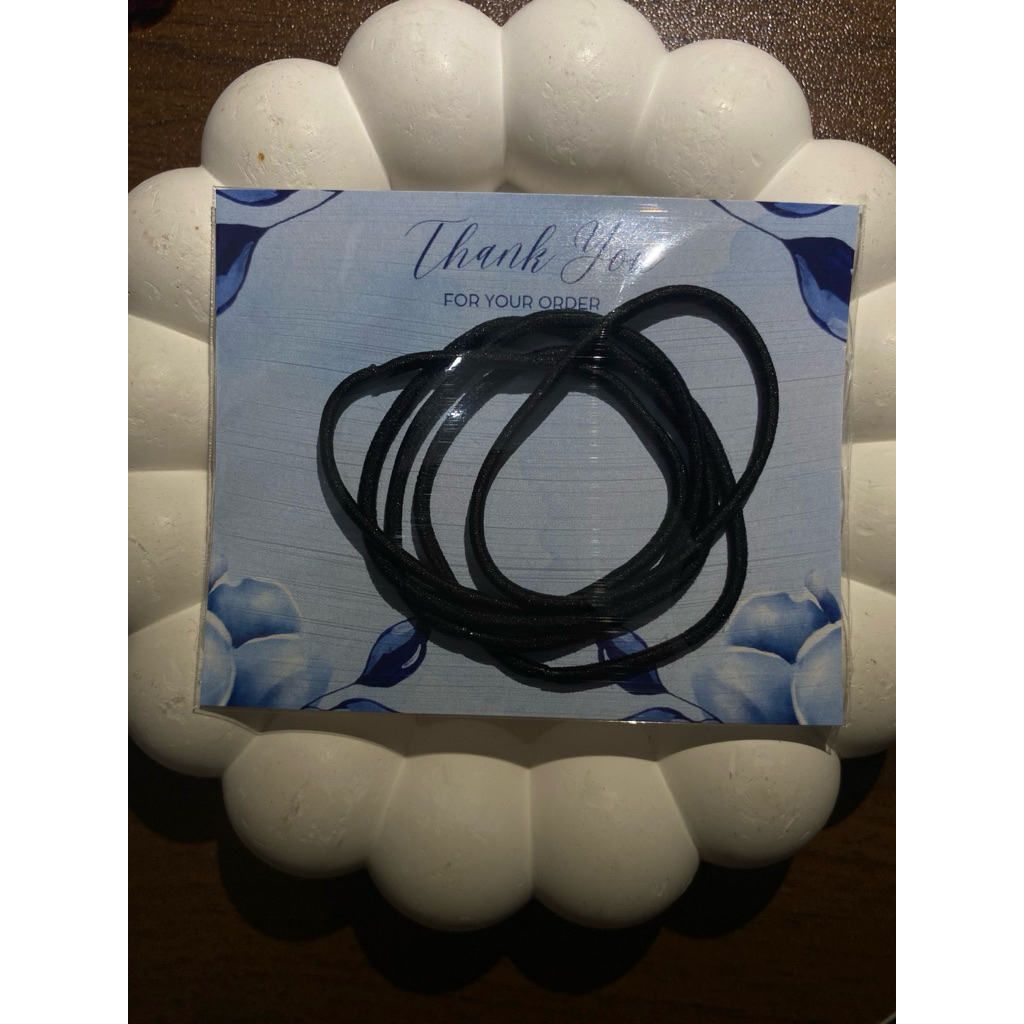 Gelang Karet Polos Hitam Kuncir Rambut korea - Freebies gelang karet untuk usaha mu