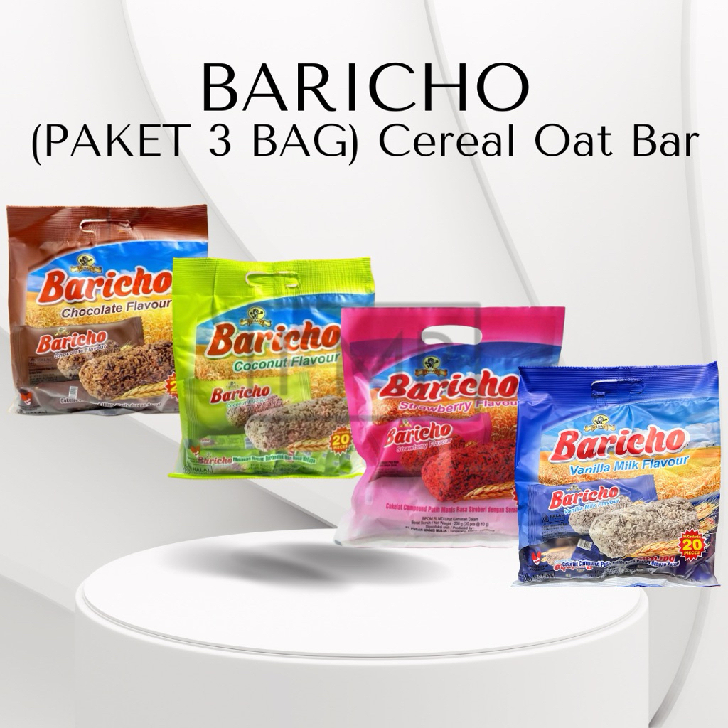 (PAKET 3 BAG) Baricho Cereal Oat Bar / Cereal Bar / Sereal Bar / Bar Cereal / Bar Sereal / Sereal / 