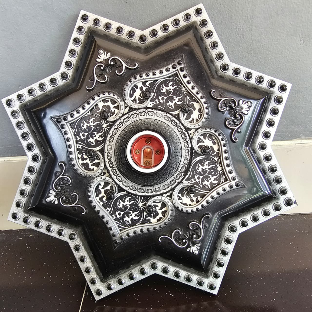 FITTING HIAS ORNAMEN PLAFON 30cm PLASTIK PVC/BT 25 fitting