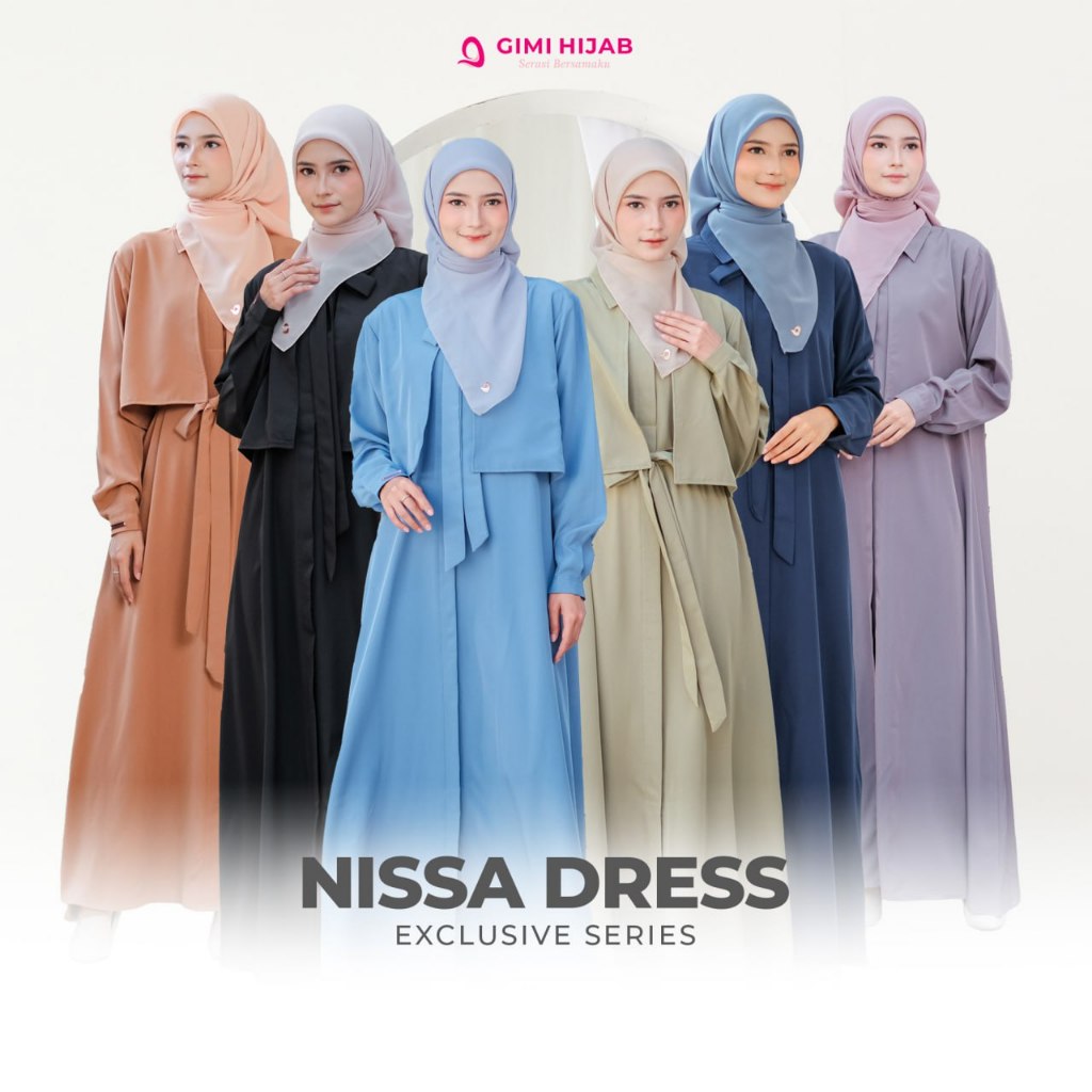 [Ready Stok] Gimi Hijab Nissa Dress|Korea Style|Outfit Kuliah
