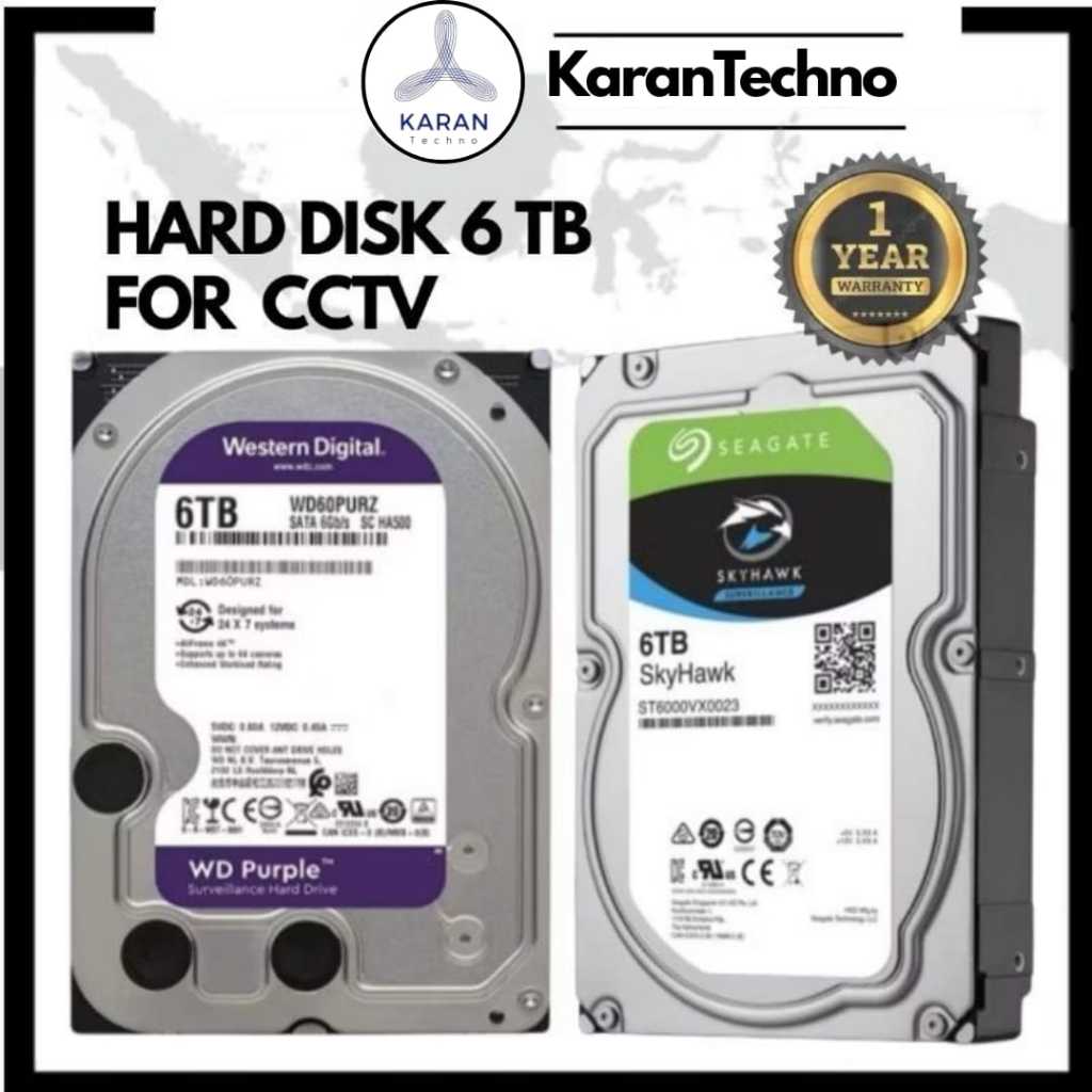 Hardisk HDD 6TB/4TB/3TB/2TB/1TB HDD FOR CCTV DVR Terbaru Harga Murah