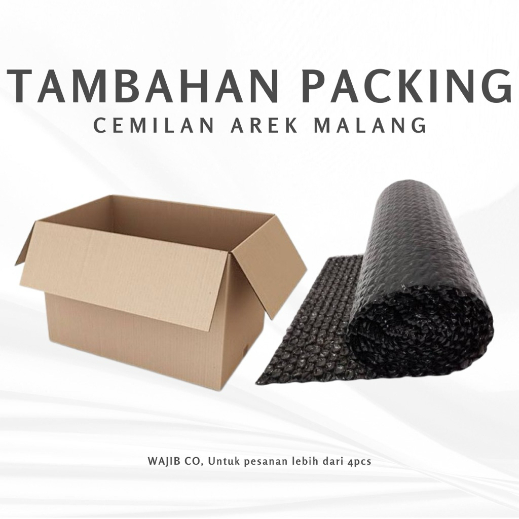 

Tambahan Packing Bubble Wrap Tebal / Kardus | Cemilan Arek Malang | Wajib Checkout untuk Pesanan Lebih dari 4pcs