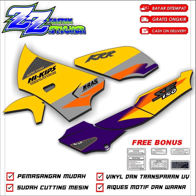 Sticker Striping Kawasaki Ninja KRR SSR transparan laminasi maxdecal / Striping Ninja SSR