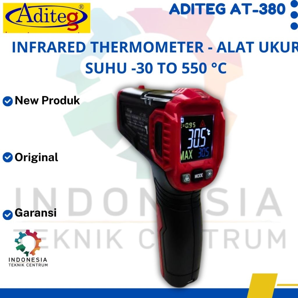 Aditeg AT-380 Infrared Thermometer - alat ukur suhu -30 to 550 °C