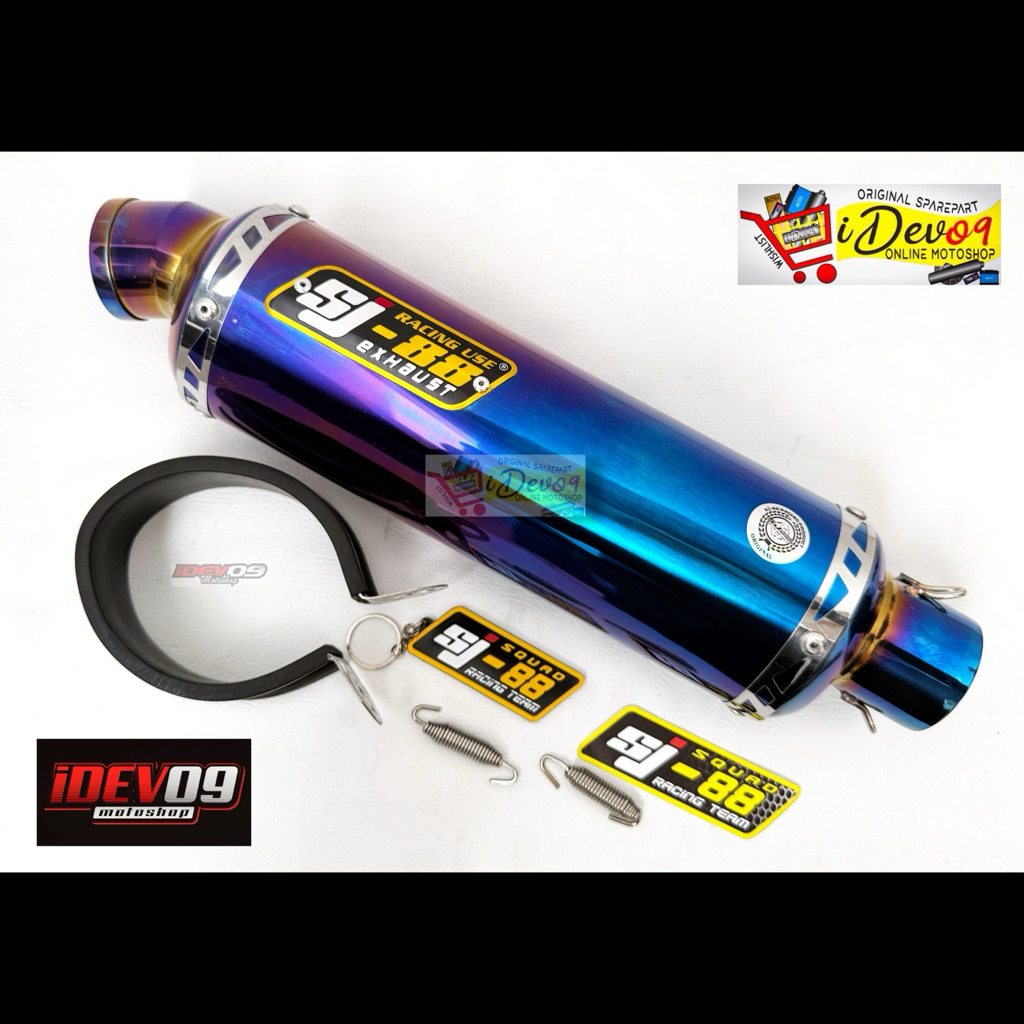 Knalpot Canister Original Sj88 Tipe Oval Blue Violet