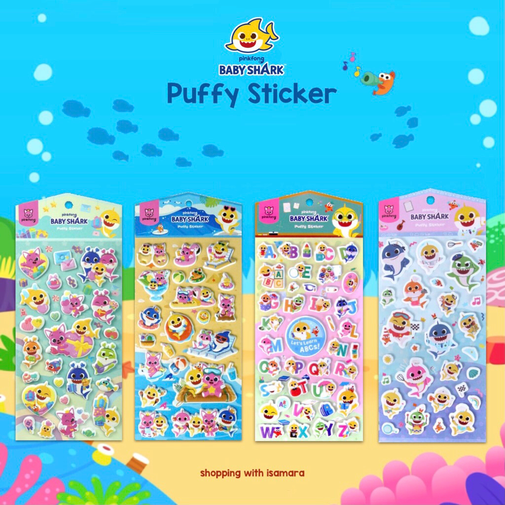 

Pinkfong Baby Shark Puffy Sticker / Stiker Timbul babyshark