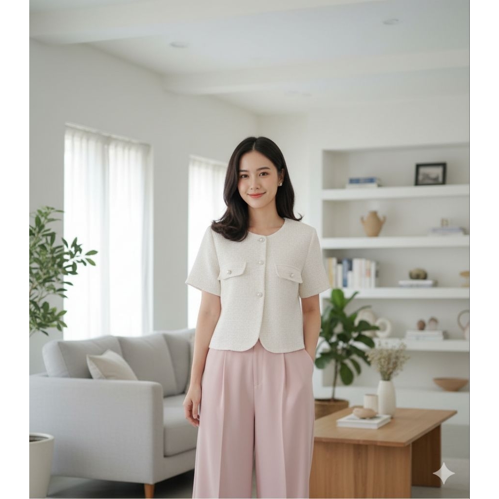 LORITA TWEED TOP / BLAZER JAKET WANITA/ TWEED BLAZER / ATASAN BAJU BANGKOK