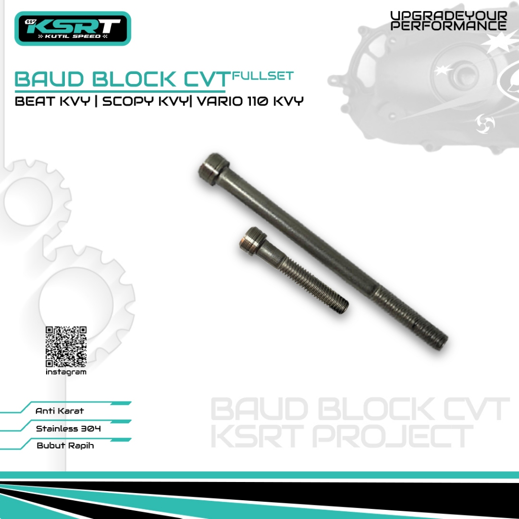 Baud Block CVT fullset stainless Beat karbu, Scoppy karbu, Vario 110 karbu, Spacy Karbu (K44)