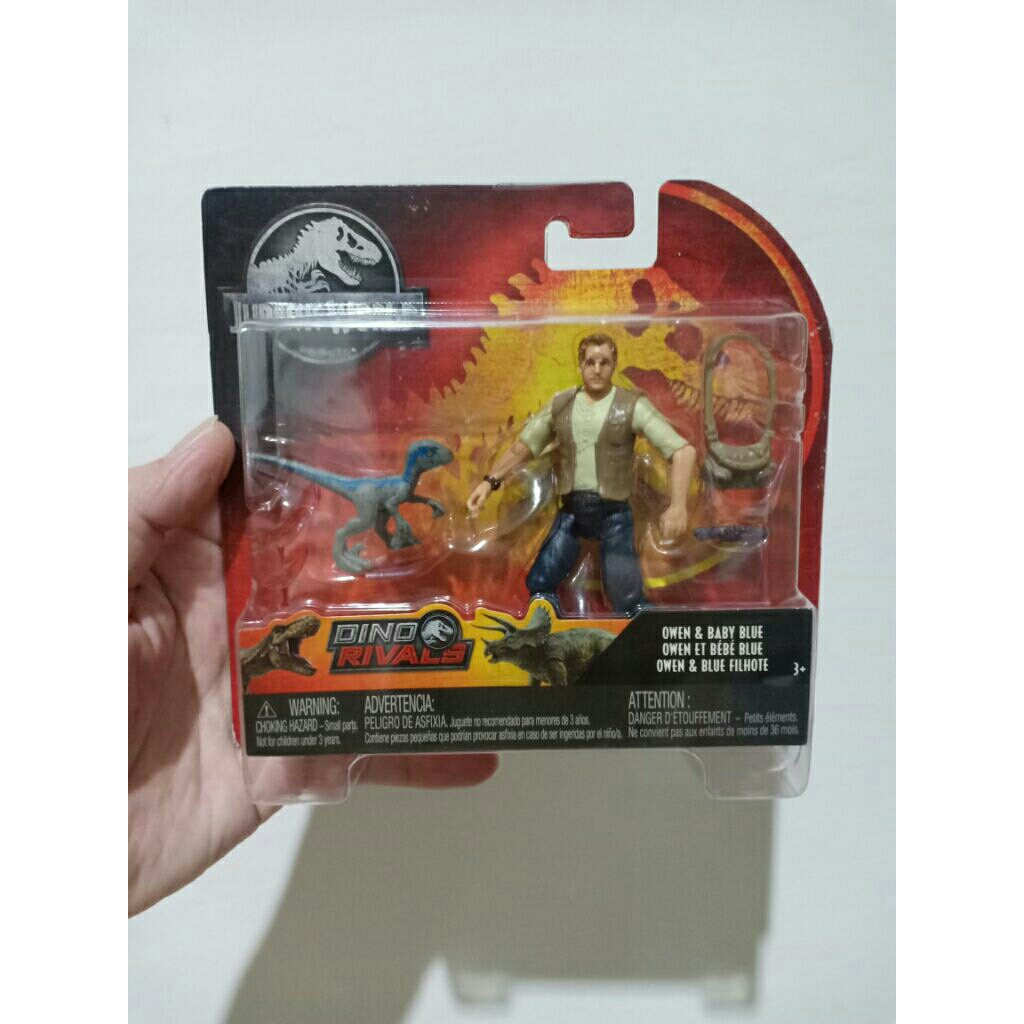 Mattel Jurassic World Dino Rivals Owen and Baby Blue Velociraptor Jurassic Park Original MISB Baru S