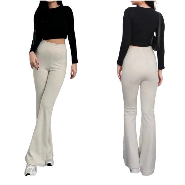 Flare Pants Celana Cutbray Scuba Premium Celana Panjang Wanita Highwaist